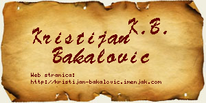Kristijan Bakalović vizit kartica